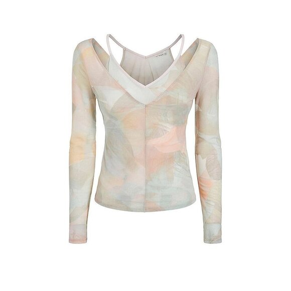 NWT GUESS Tatiya Layered Mesh Top, size Medium - Picture 2 of 11